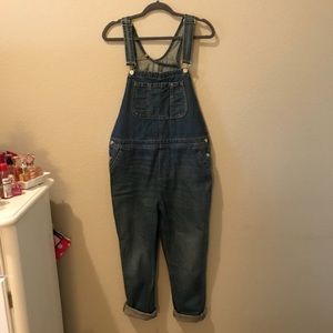 TOPSHOP Dark Wash Overalls